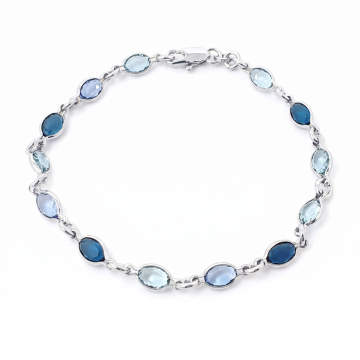 Sophelia blue crystal sterling silver bracelet, a something blue gift