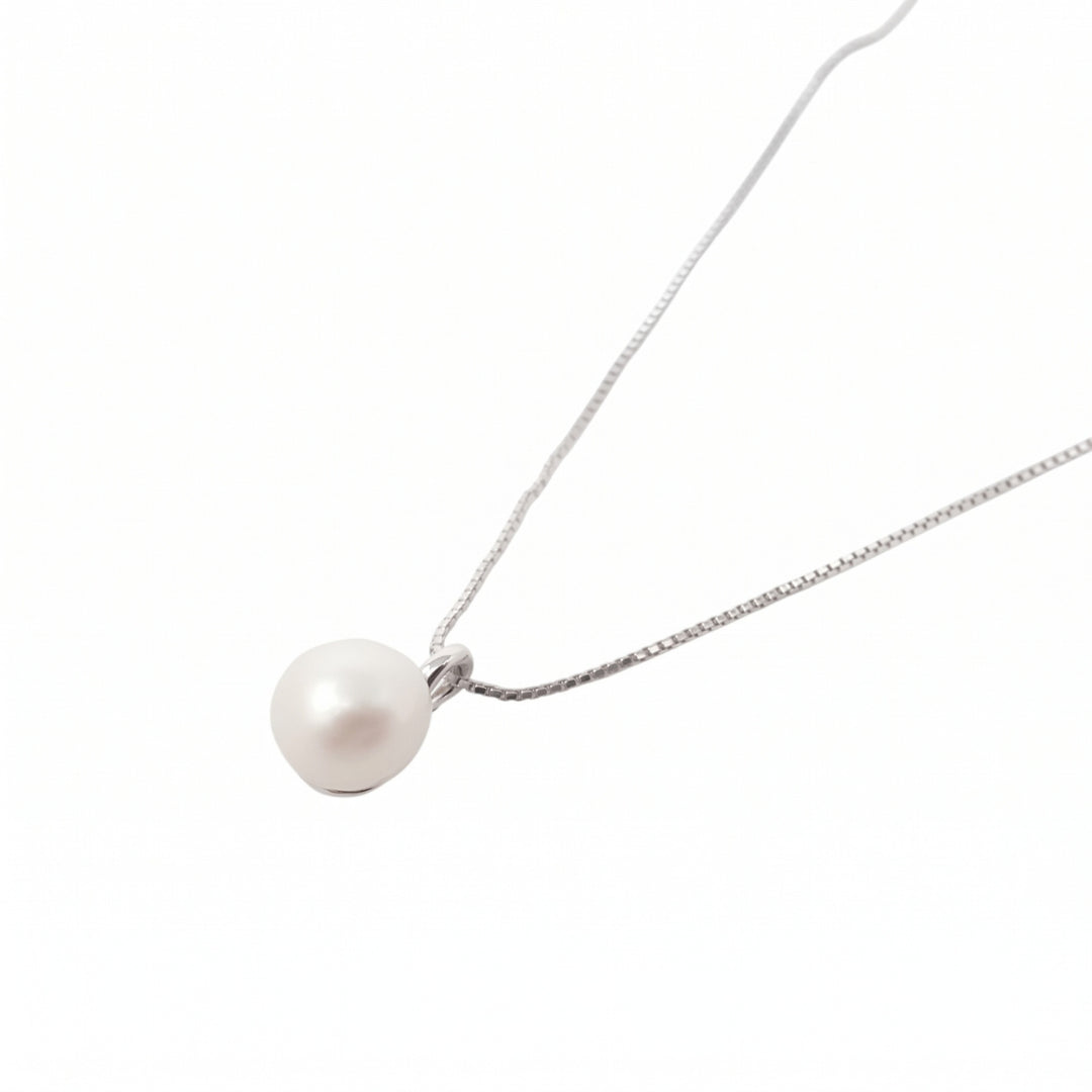 Minimalist Dainty Natural Pearl Sterling Silver Necklace