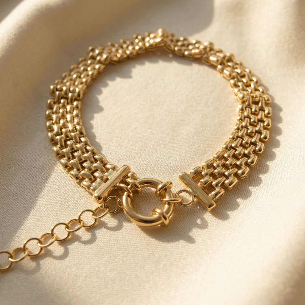 18ct Vermeil Luxury Woven Bracelet
