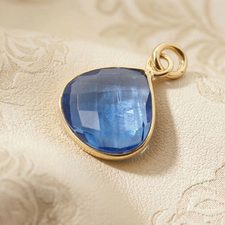 Blue Topaz December Birthstone Gold Vermeil Heart Pendant