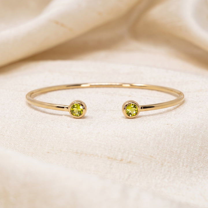 Dainty Citrine November Birthstone Gold Plated Bangle