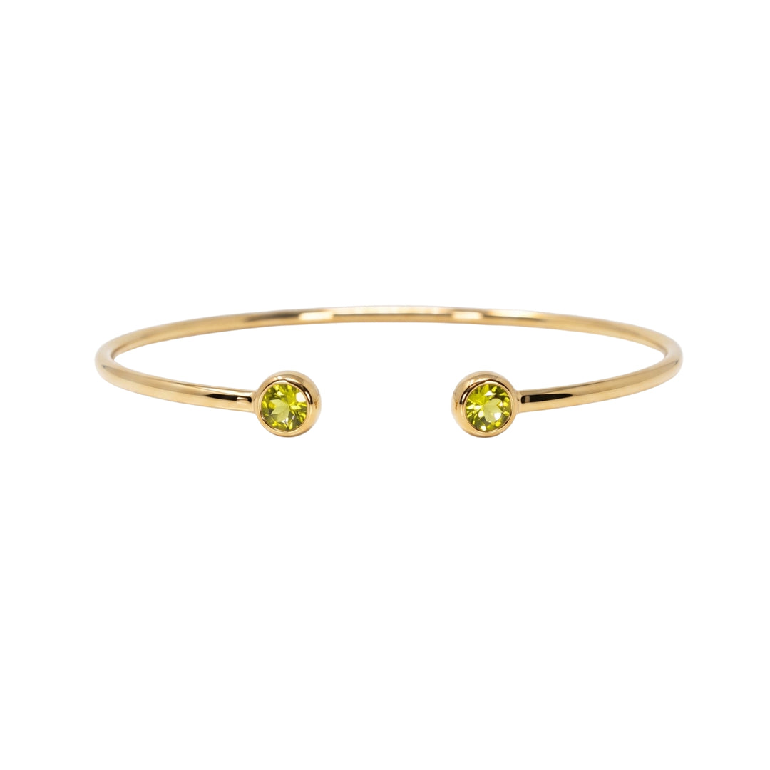 Dainty Citrine November Birthstone Gold Plated Bangle