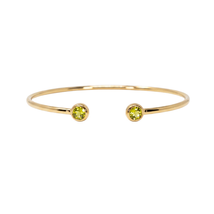 Dainty Citrine November Birthstone Gold Plated Bangle