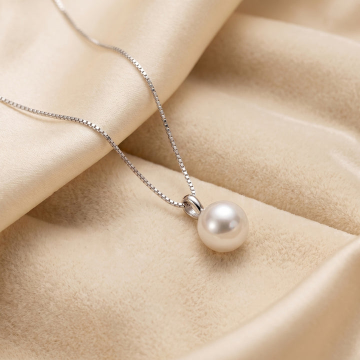 Minimalist Dainty Natural Pearl Sterling Silver Necklace
