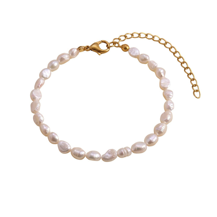 Gold Plated Natural Freshwater Pearl Bracelet