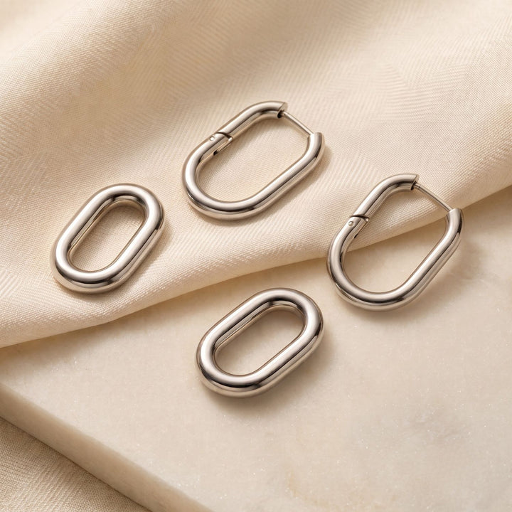 Silver Convertible Paperclip Drop Earrings