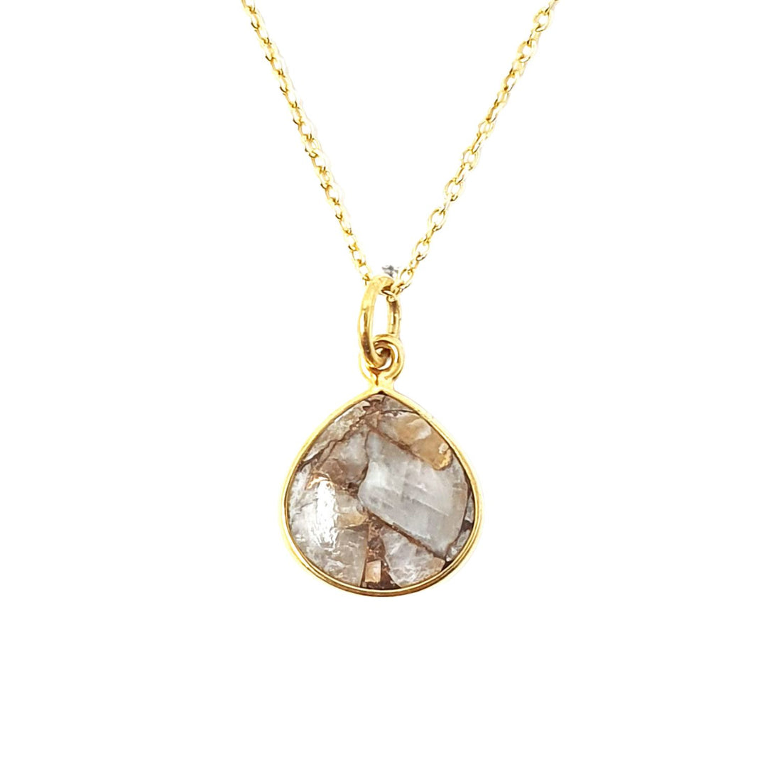 18ct Gold Vermeil Plated Herkimer Diamond April Birthstone Necklace