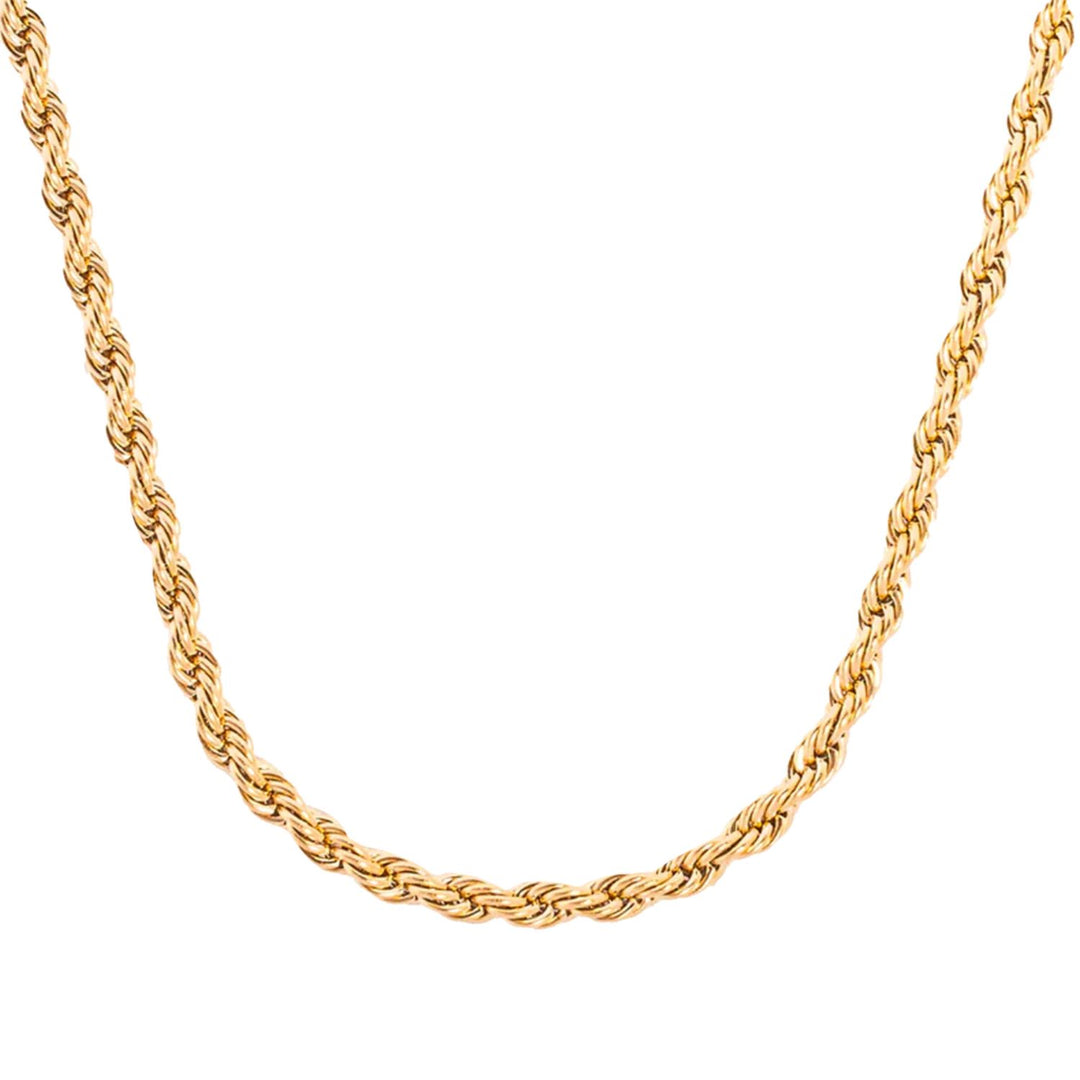 Gold Plated Rope Chain Necklace
