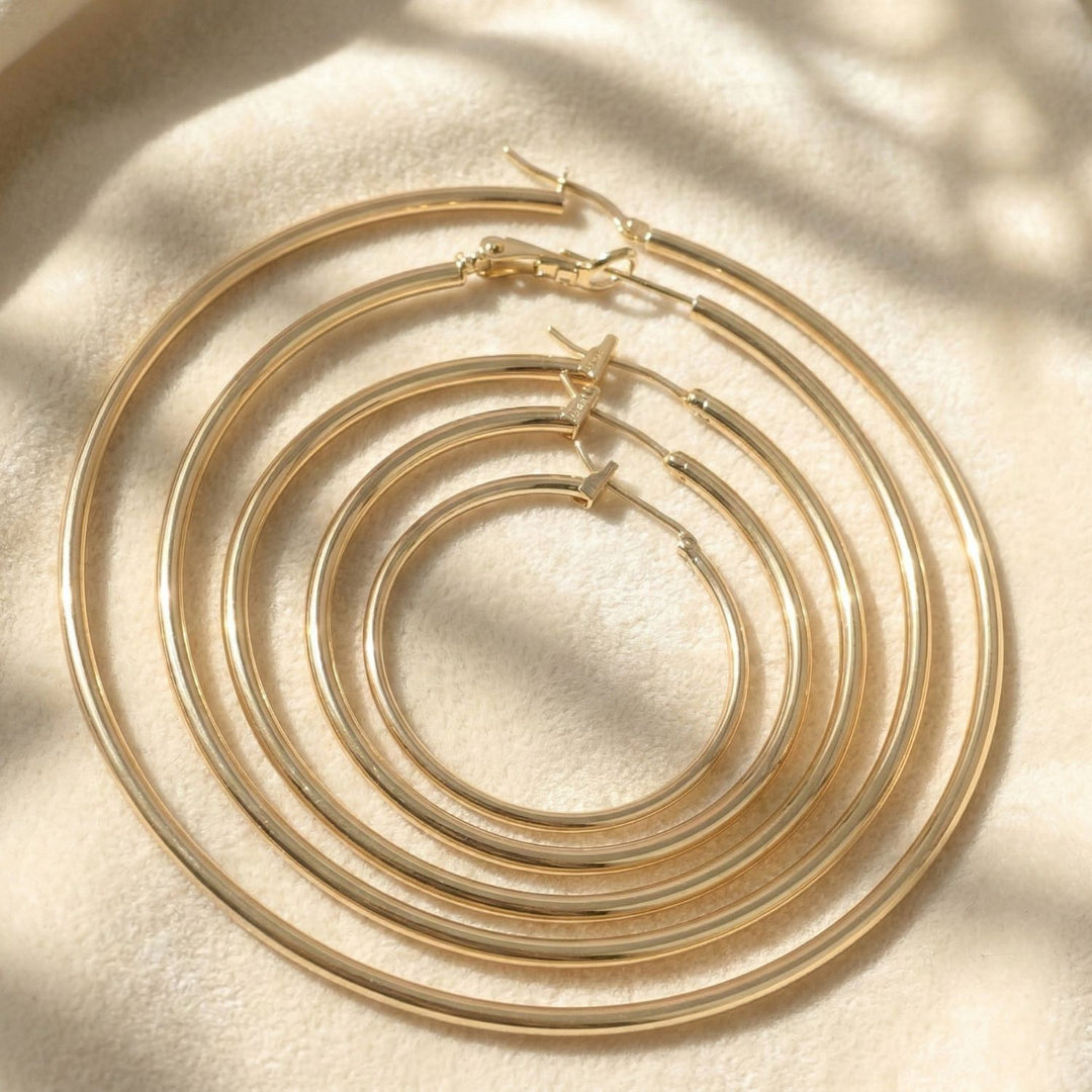Extra Large Gold Plated Hoop Earrings