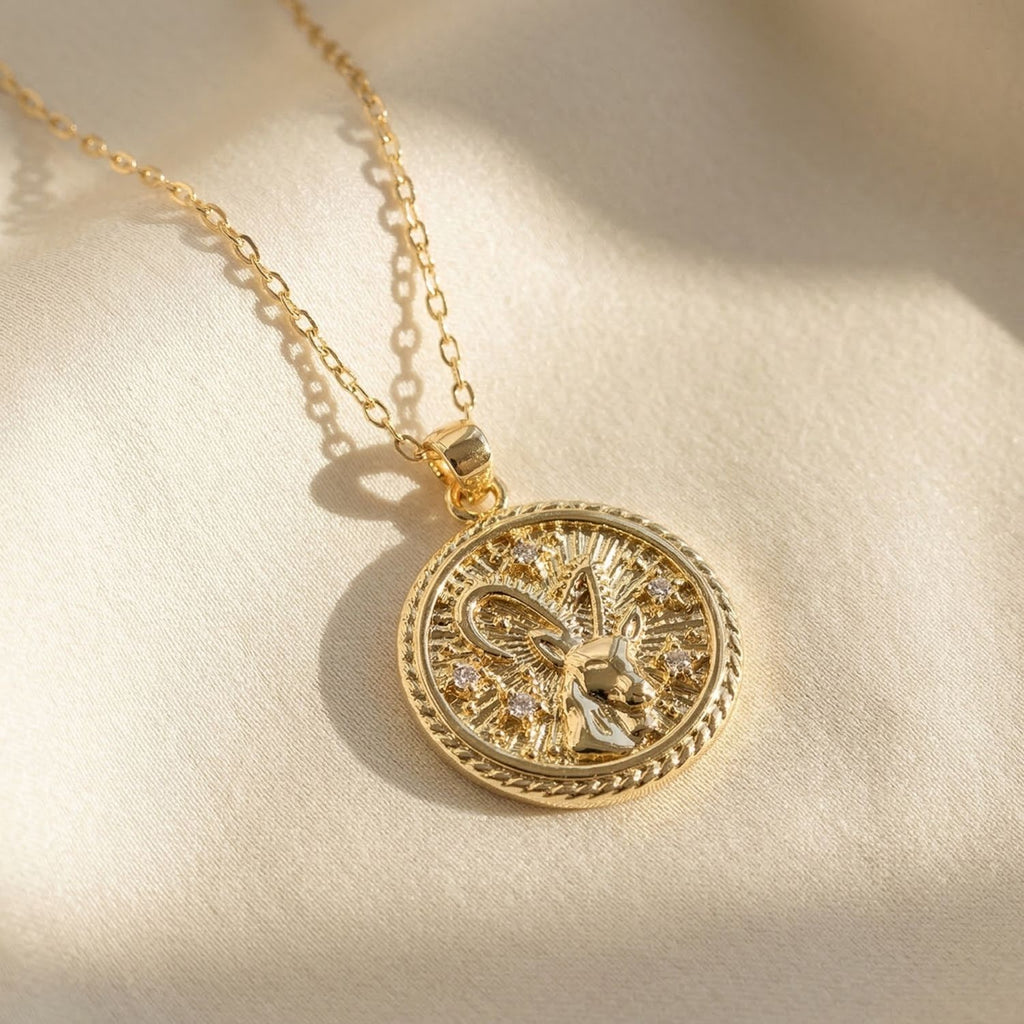 Capricorn Plated Zodiac Astrology Pendant Charm Necklace