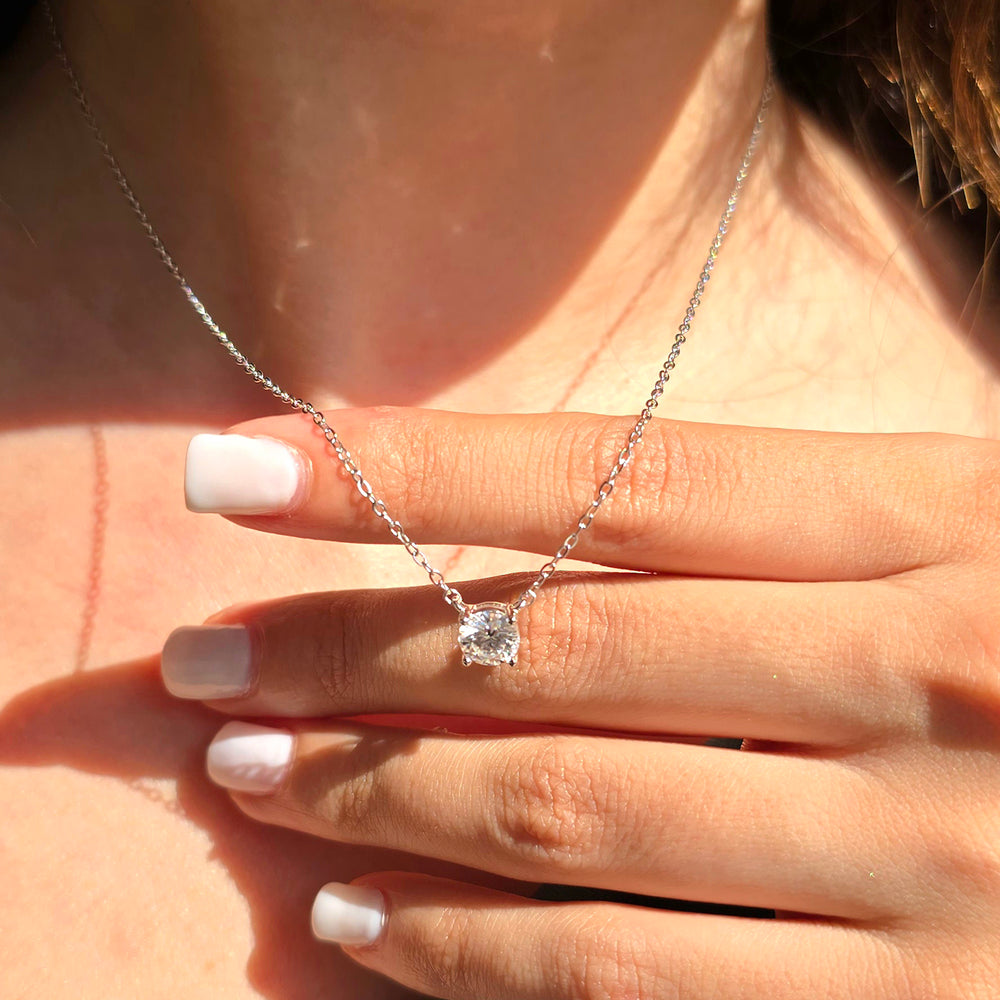 Diamond Moissanite Crystal Sterling Silver Earrings