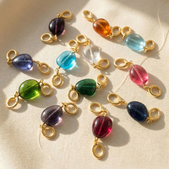 Statement Double Birthstone Pendant Camelia Necklace