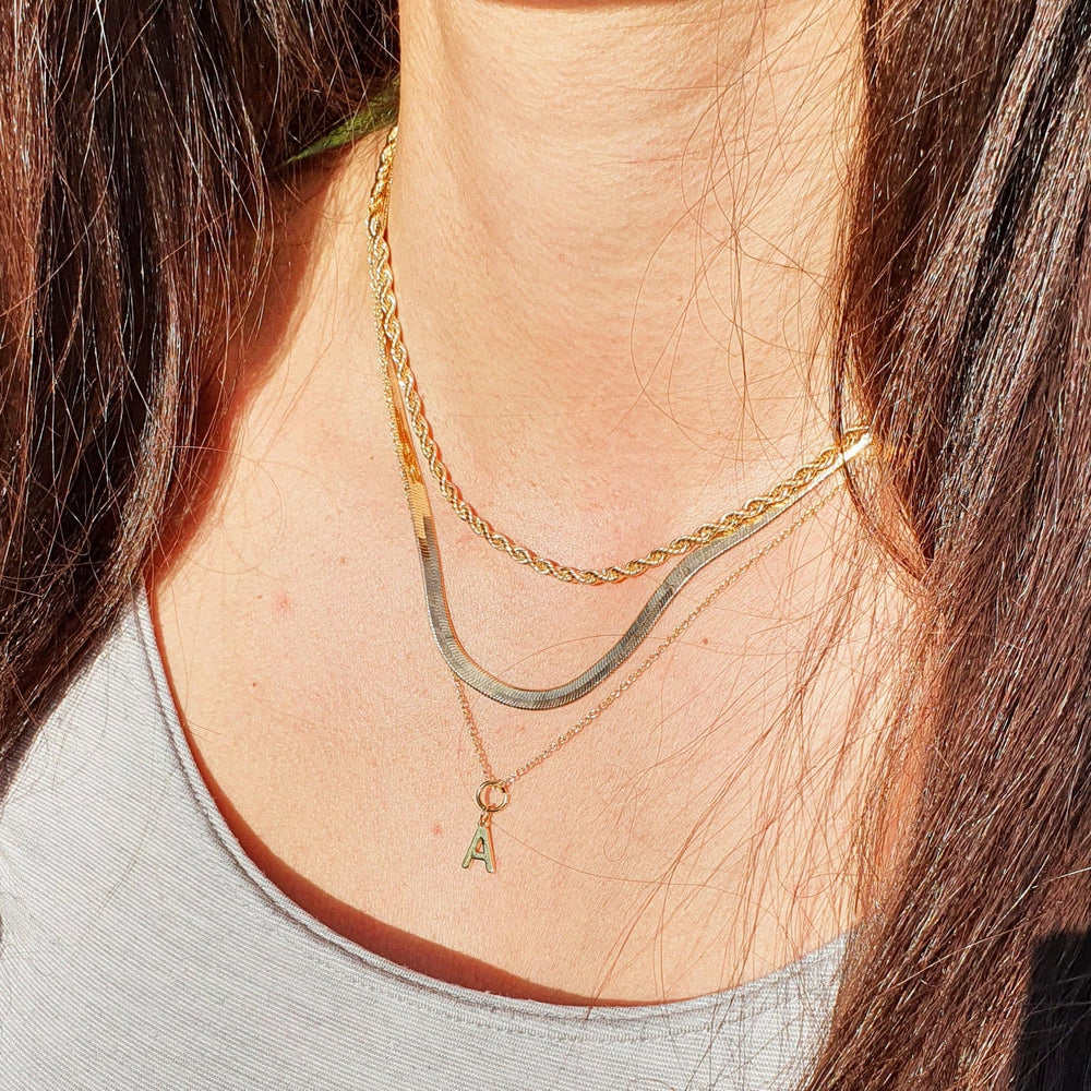 18ct Gold Vermeil Alpha Initial Necklace