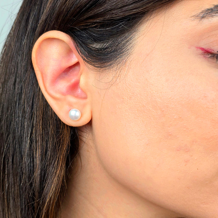 Handpicked Freshwater Gold Plated Pearl Stud Earrings