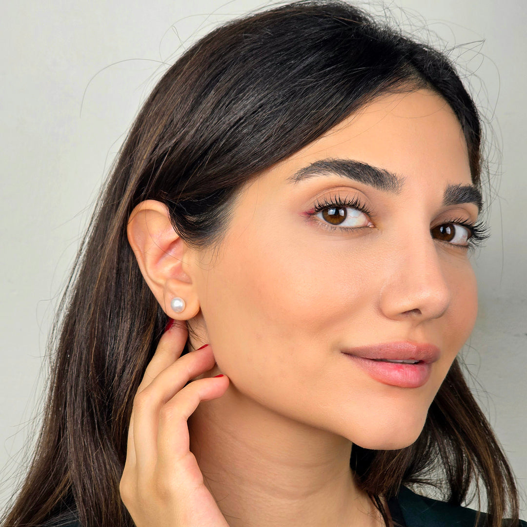 Handpicked Freshwater Gold Plated Pearl Stud Earrings