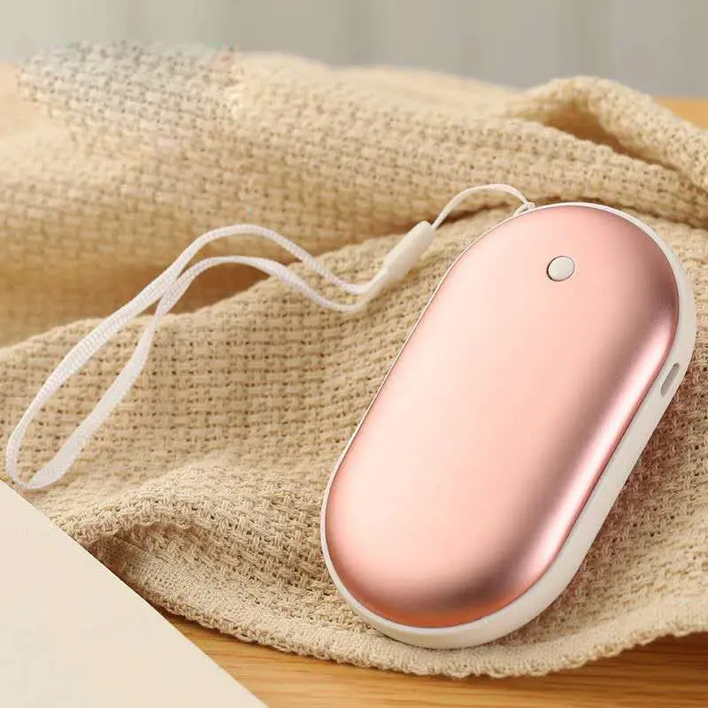 Winter Mini Hand Warmer with 2400mAh USB Rechargeable Power Pink