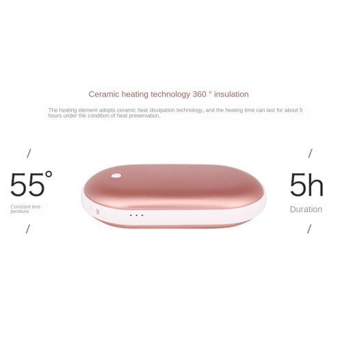 Winter Mini Hand Warmer with 2400mAh USB Rechargeable Power Pink