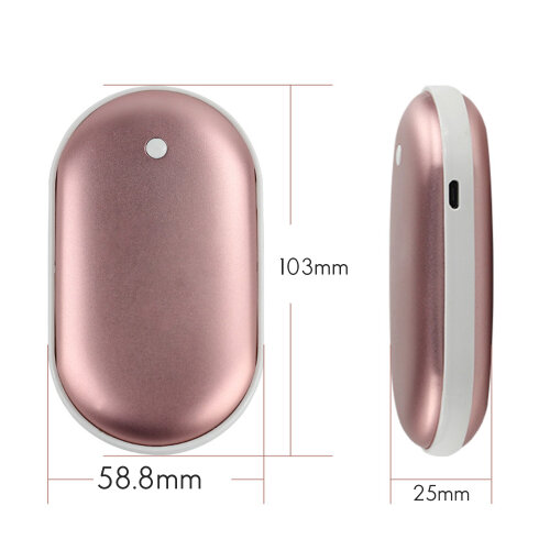 Winter Mini Hand Warmer with 2400mAh USB Rechargeable Power Pink