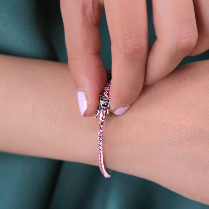 Ruby Gemstone Sterling Silver Tennis Bracelet