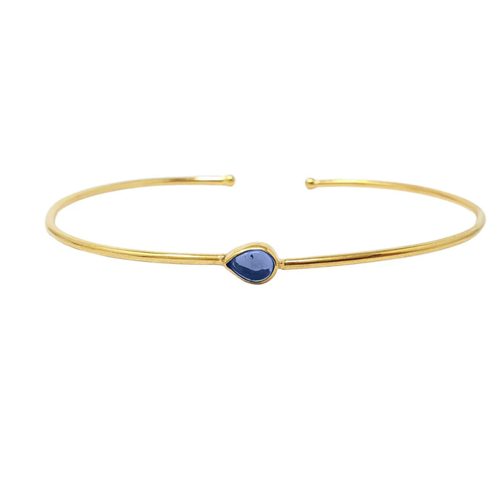 Sapphire September Birthstone Gold Vermeil Plated Bangle