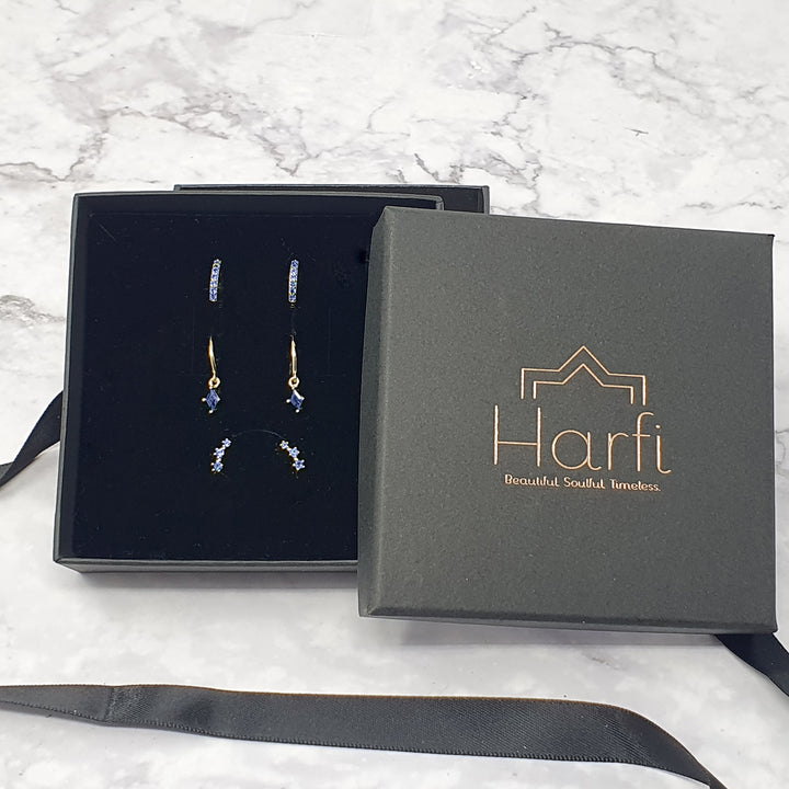 Sapphire September Birthstone Earrings Gift Set For Her