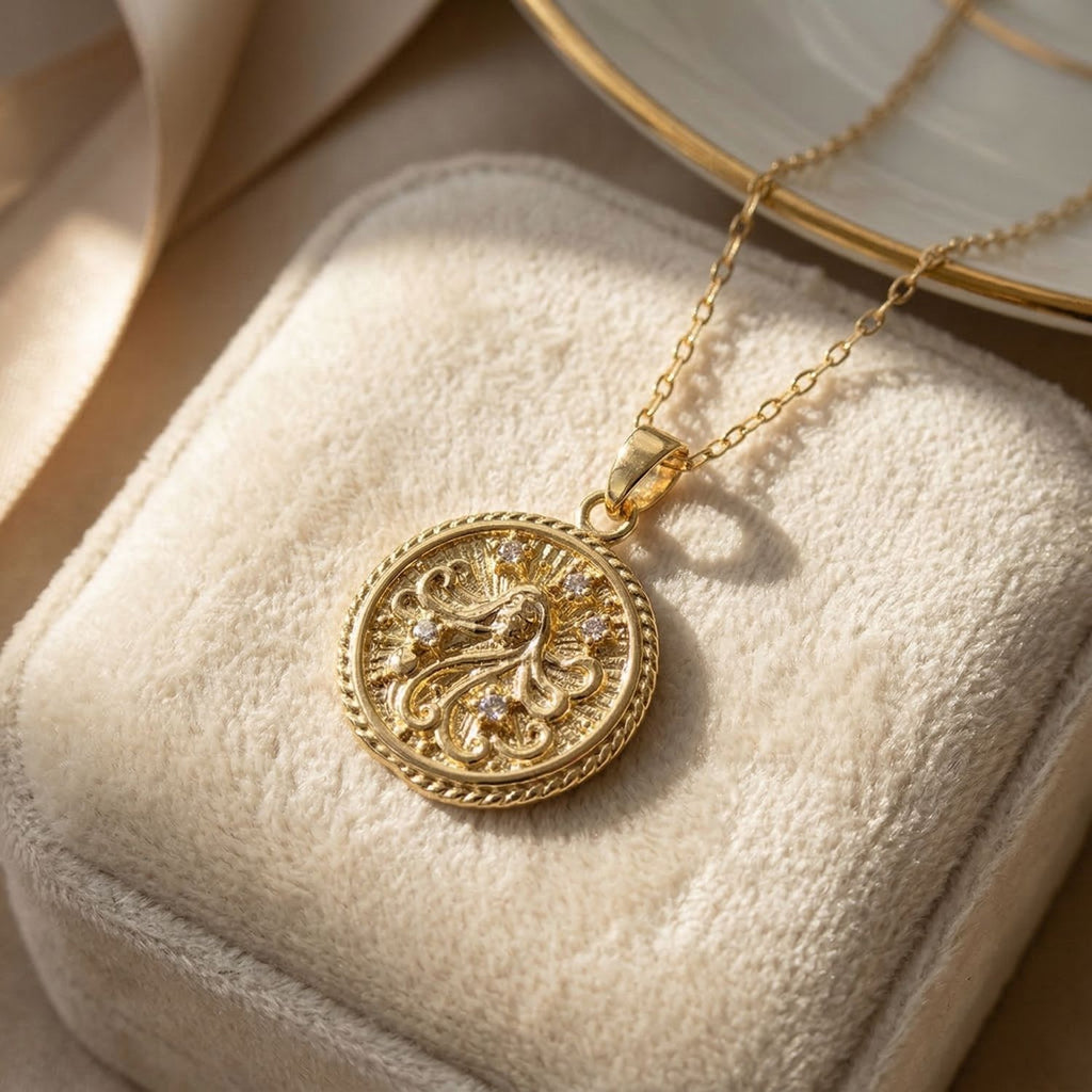 Virgo Plated Zodiac Astrology Pendant Charm Necklace